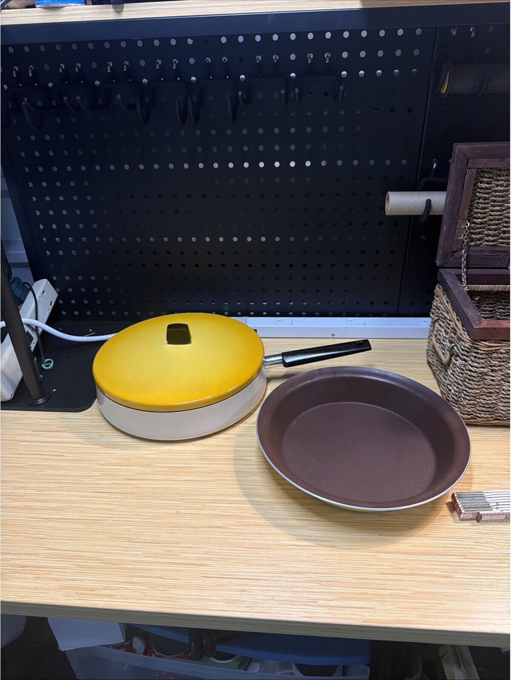 VTG 3 Piece Yellow Wearever Fry Pan Skillet 10" Harvest Gold Wear - Ever USA *